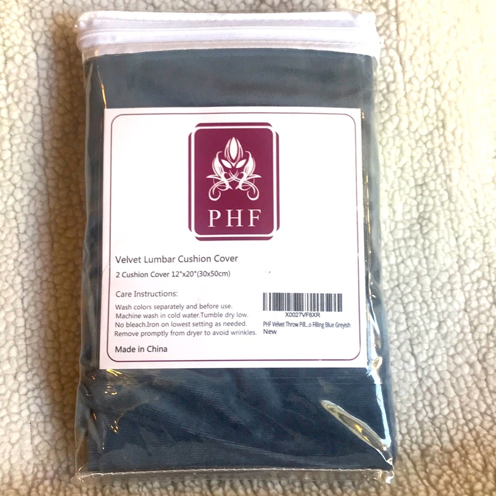 Velvet Microfiber Lumbar Cushion Zipper Covers
